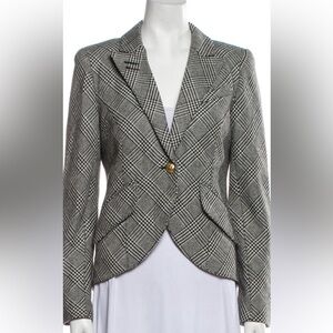 Smythe Black & White Herringbone Blazer Sz 12